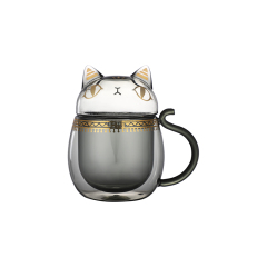 【大英博物馆】盖亚·安德森猫萌猫异形带盖玻璃杯 创意设计马克杯 文创礼品