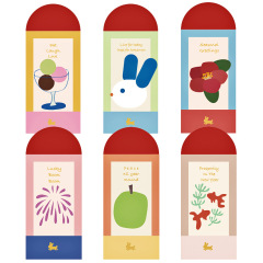 创意兔年ins拼色红包（6个混装）新年春节利是封 新年小礼品