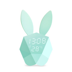 咪兔闹钟 创意多功能声控静音闹钟 床头夜光时钟 创意礼品 儿童节送给孩子的小礼品