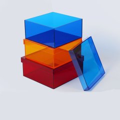 【现货空礼盒】天地盖透明彩色亚克力盒子 亚克力收纳盒 企业定制