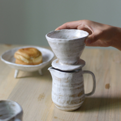 岩陶手冲咖啡壶套装 手工陶瓷中式咖啡器具 纪念礼品