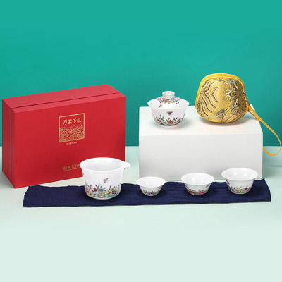 故宫博物院万紫千红旅行套装茶具时尚精致居家礼品