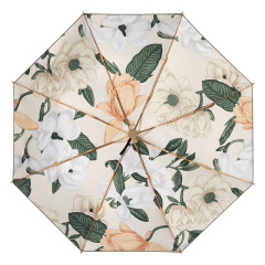 钛金花色双层伞 手动三折晴雨两用遮阳伞 高端轻奢雨伞定制