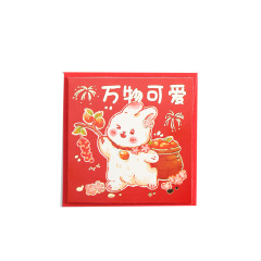 福兔团团系列烫金方形贺卡  可爱卡通动物节日祝福卡片 企业礼品定制