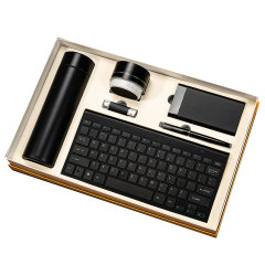 商务礼盒六件套  键盘+鼠标+杯子+U盘+签字笔+蓝牙音箱  送客户伴手礼