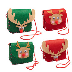 创意圣诞DIY斜挎包材料包 可爱冰雪小鹿背包 圣诞节小礼品