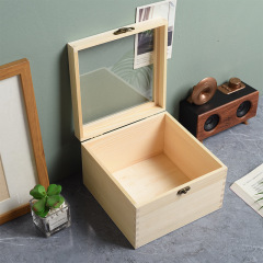 木质永生花盒木盒子 玻璃盖木盒收纳盒 礼品包装盒定制