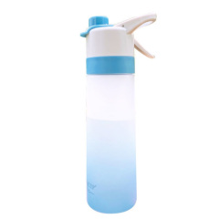 能喷水的杯子单杯 夏季便携户外运动防摔保冷水杯650ml 活动礼品