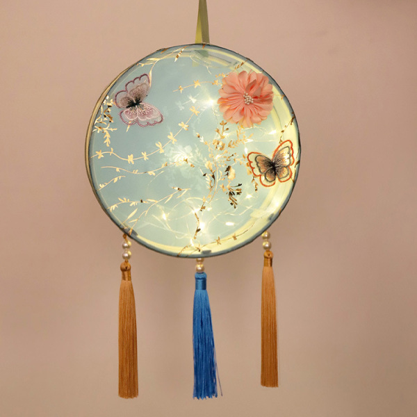 古风diy材料包手提花灯 手工制作灯笼挂饰宫灯 中秋灯饰礼