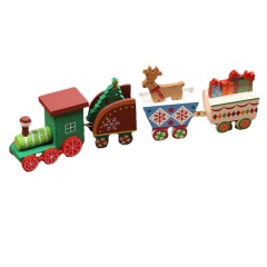 可爱圣诞木质小火车 圣诞装饰品摆件 圣诞小礼品