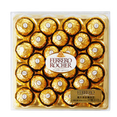 【京东伙伴计划—仅限积分兑换】Ferrero Rocher费列罗榛果威化糖果巧克力礼盒24粒钻石装300g