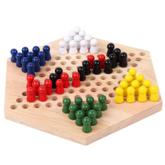 木质六角跳棋教育玩具 儿童益智木制玩具 实用活动奖品