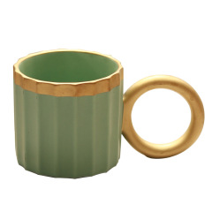 高颜值北欧金边陶瓷马克杯 创意家用办公网红水杯咖啡杯 时尚礼品